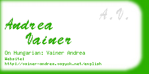 andrea vainer business card
